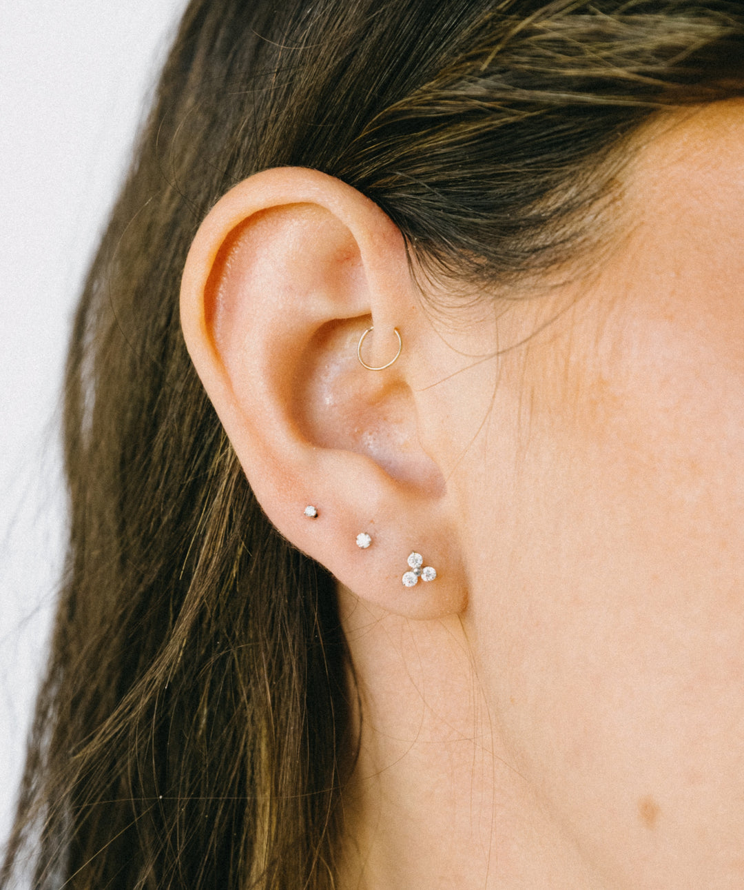 Trio CZ Flat Back Stud