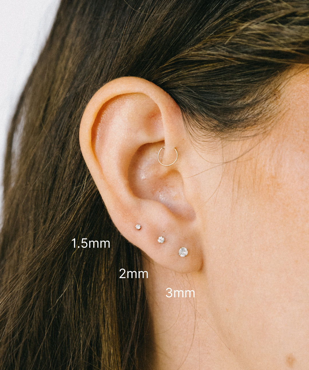 Solitaire CZ Flat Back Stud