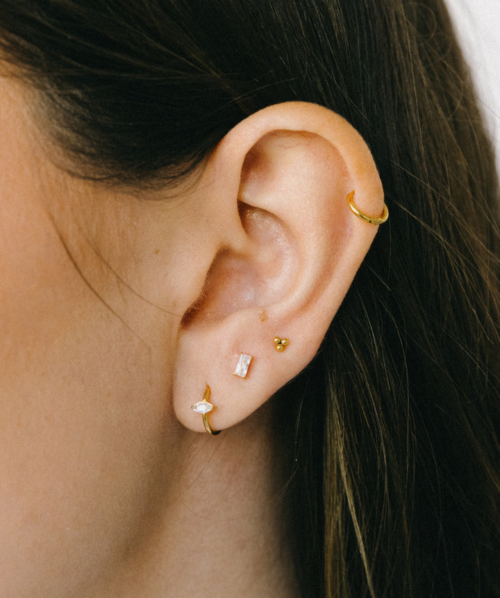 Marquise Clicker Hoop Earrings