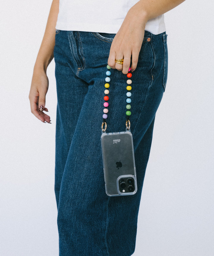 Multicolored Wood Phone Chain