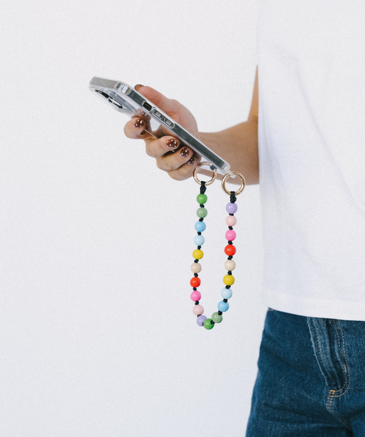 Multicolored Wood Phone Chain