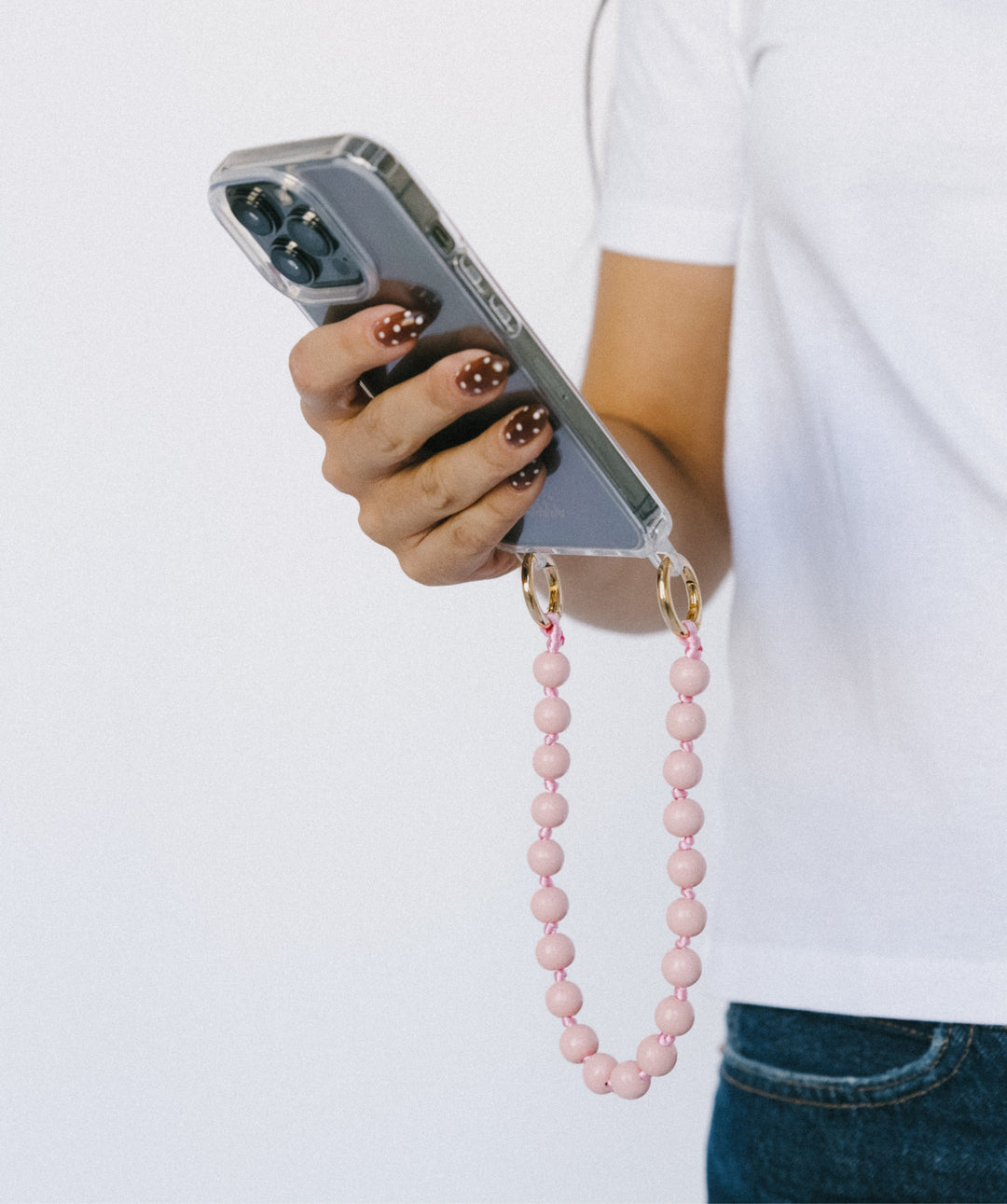 Pink Wood Phone Chain