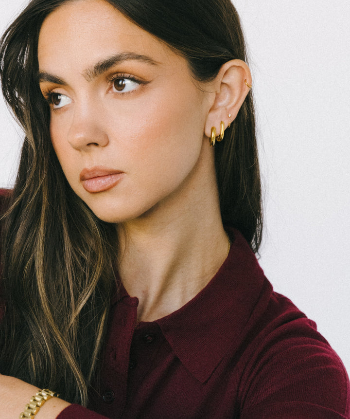 U-Shape Huggie Earrings