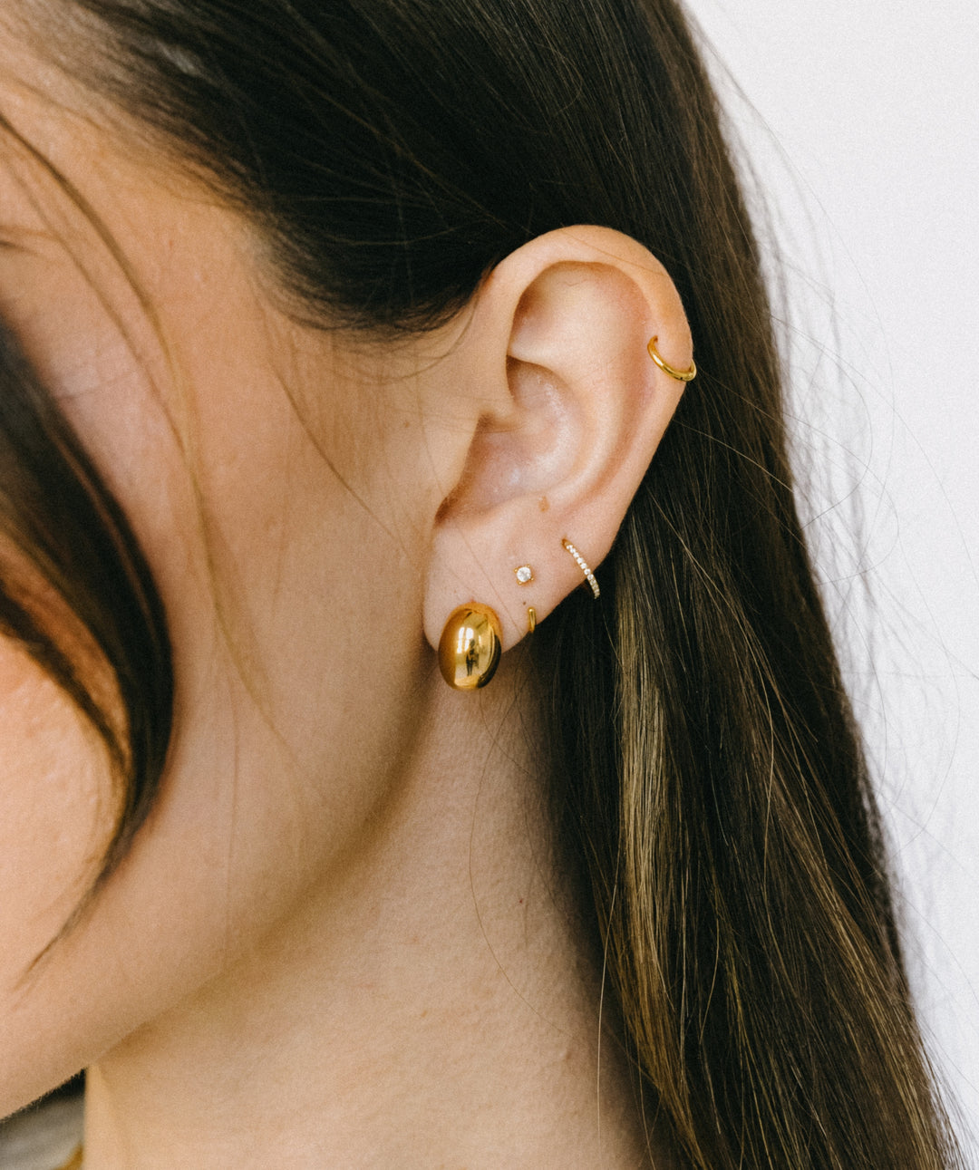 Pave Clicker Hoop Earring