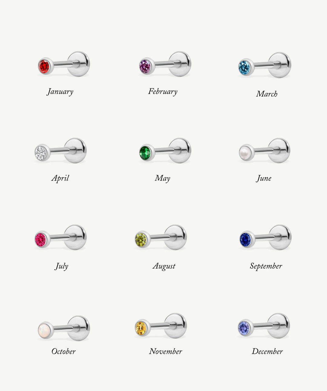 Birthstone Flat Back Stud
