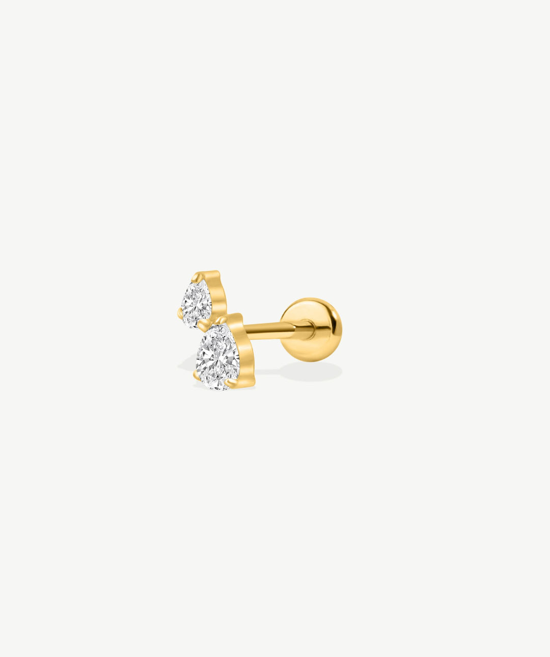 Double Teardrop Flat Back Stud