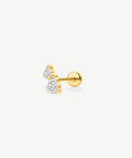 Double Teardrop Flat Back Stud
