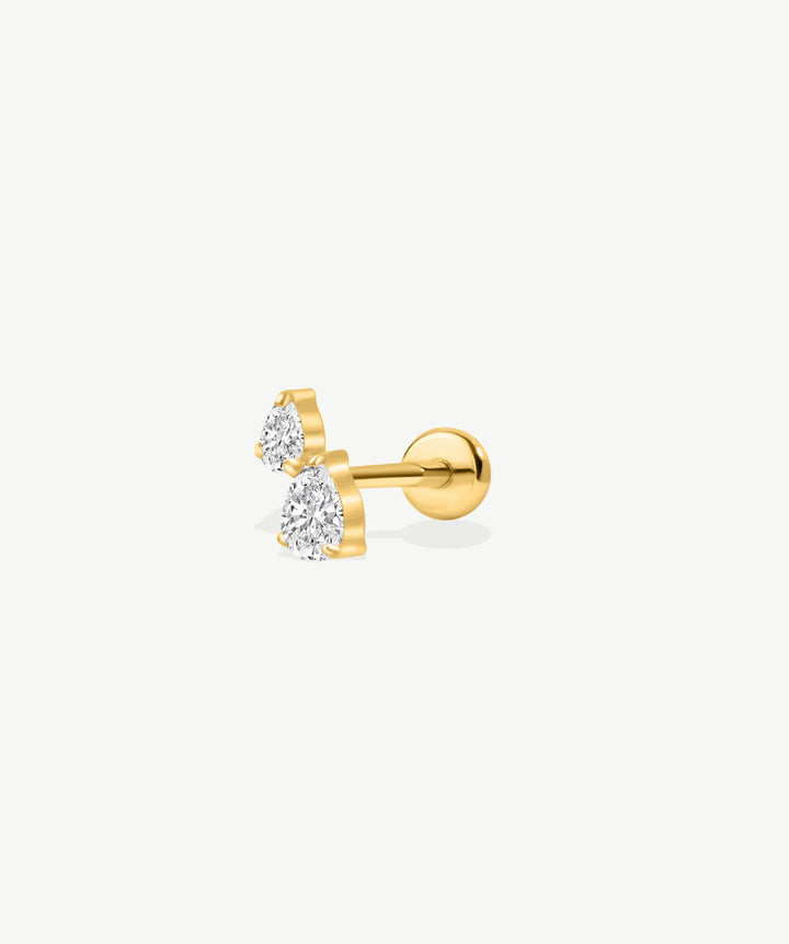 Double Teardrop Flat Back Stud