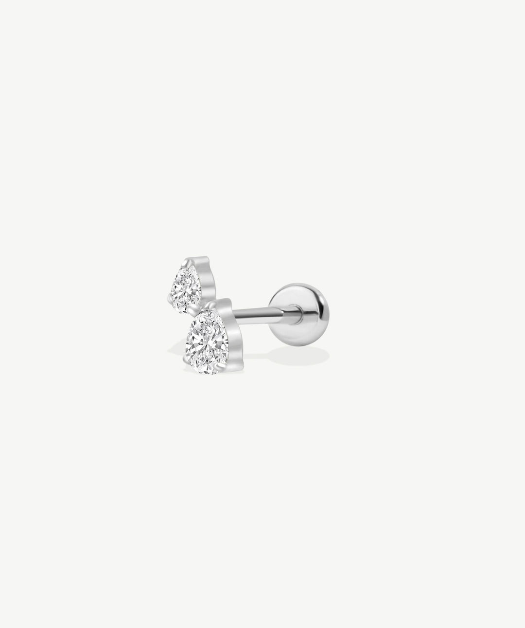 Double Teardrop Flat Back Stud