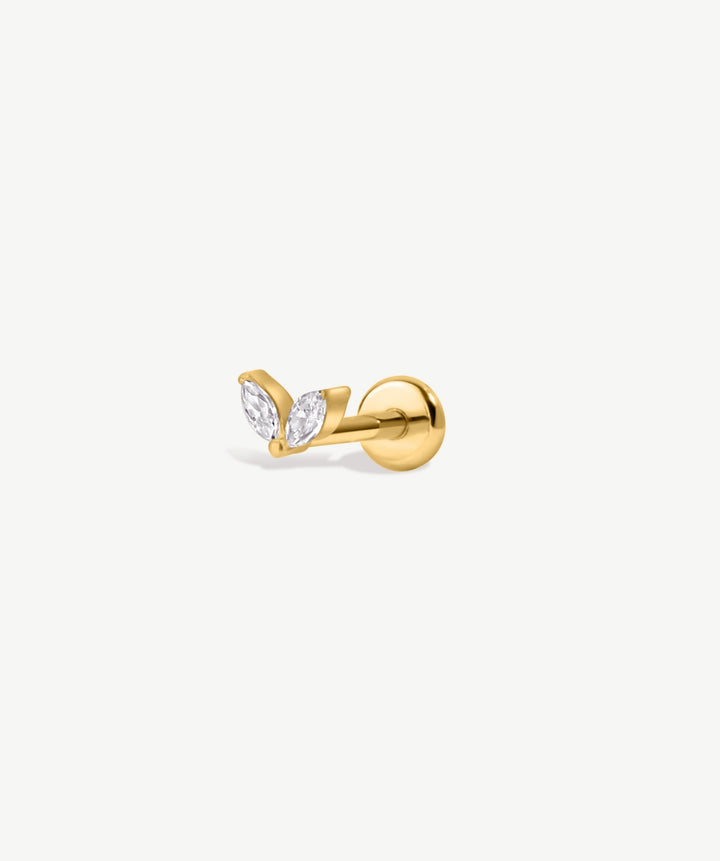 Duo Marquise Flat Back Stud