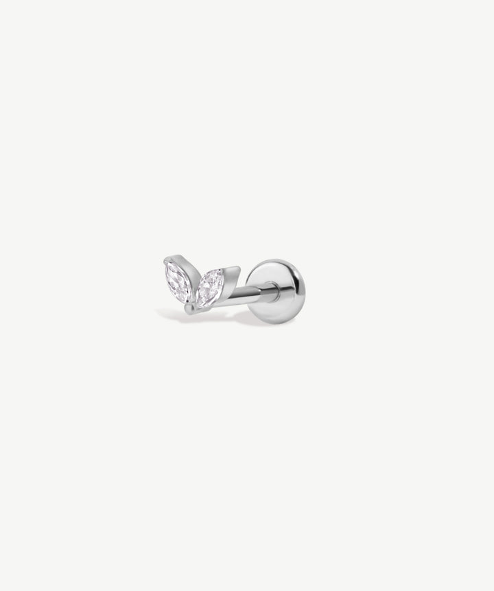 Duo Marquise Flat Back Stud