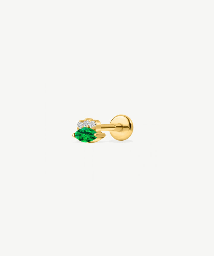 Emerald Aurora Flat Back Stud