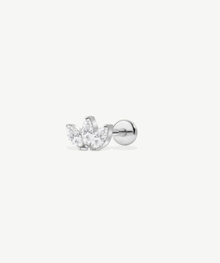 Lotus CZ Flat Back Stud