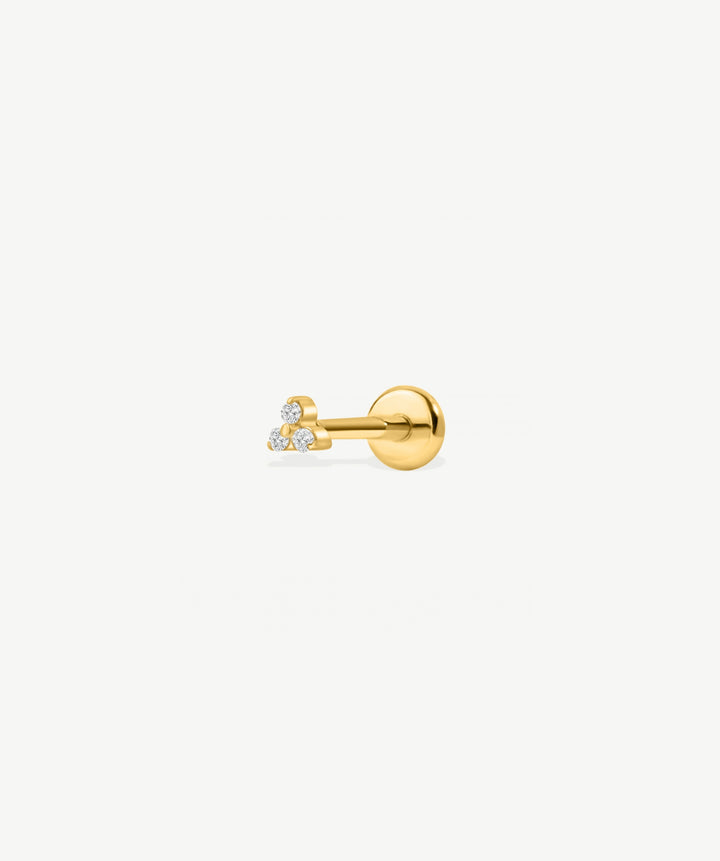 Mini Trio CZ Flat Back Stud