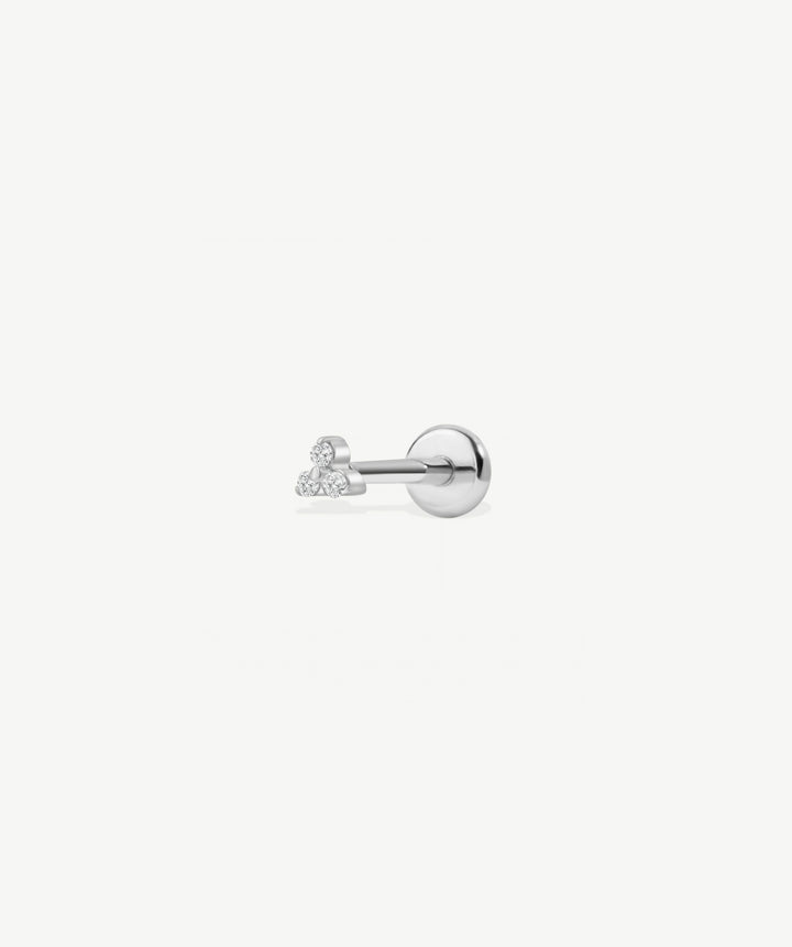 Mini Trio CZ Flat Back Stud