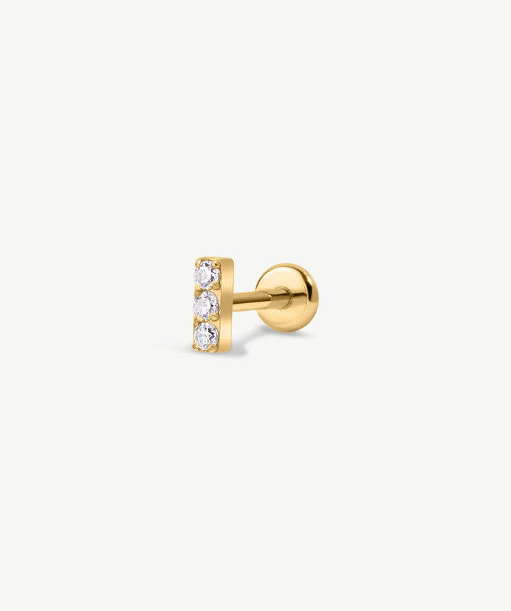 Pave Bar Flat Back Stud