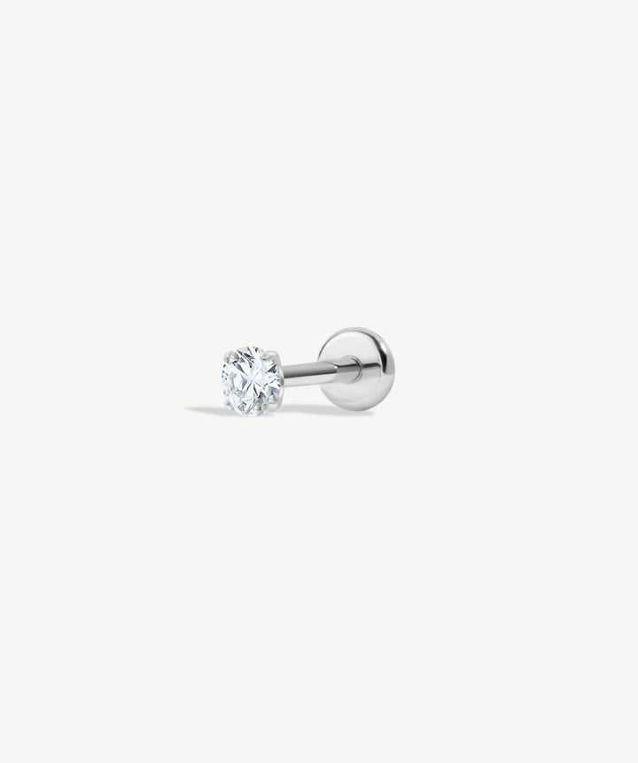 Solitaire CZ Flat Back Stud
