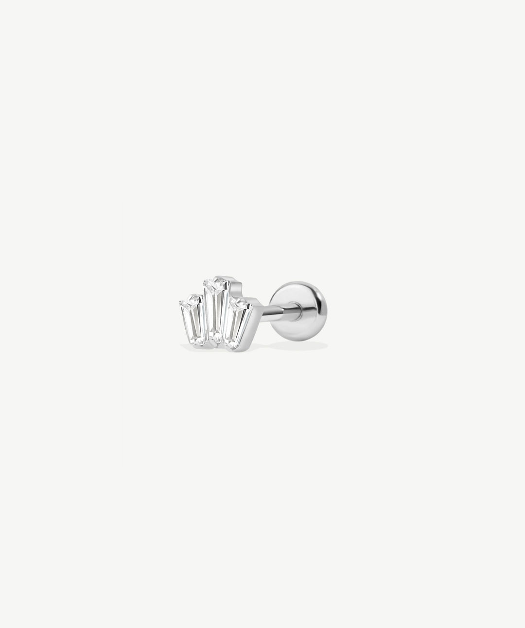Triple Baguette Flat Back Stud