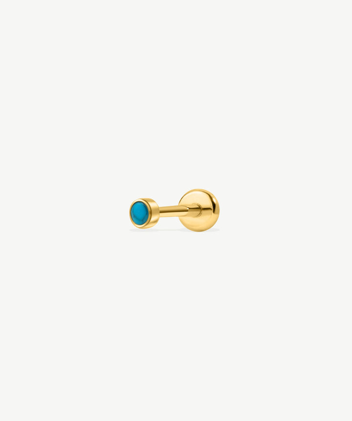 Turquoise Dot Flat Back Stud