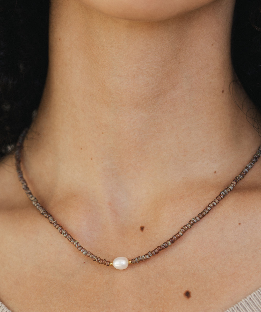 Amber Pearl Necklace