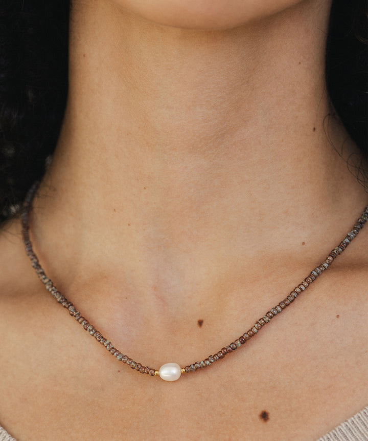 Amber Pearl Necklace