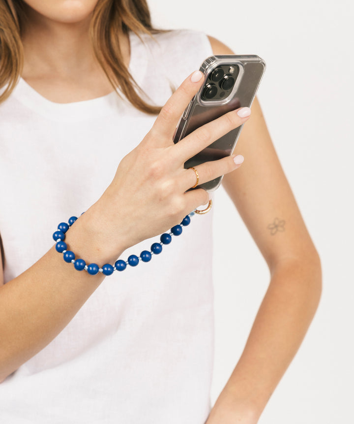 Blue Wood Phone Chain