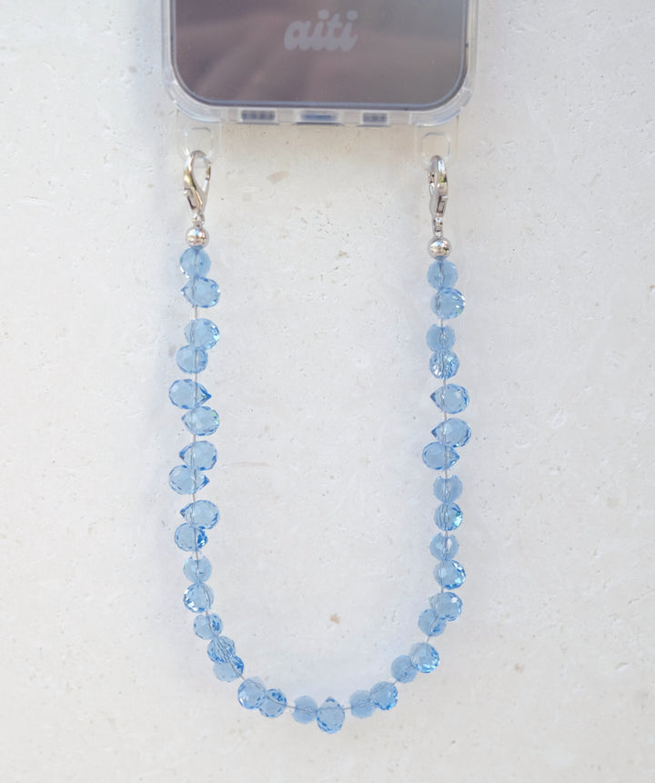Blue Glitter Phone Chain