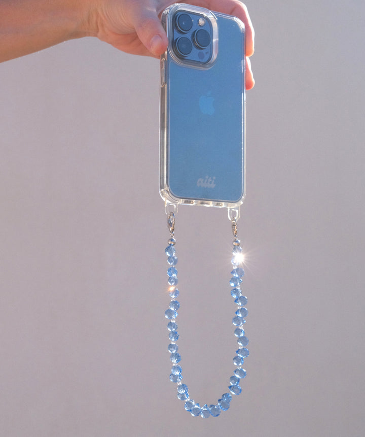 Blue Glitter Wristlet