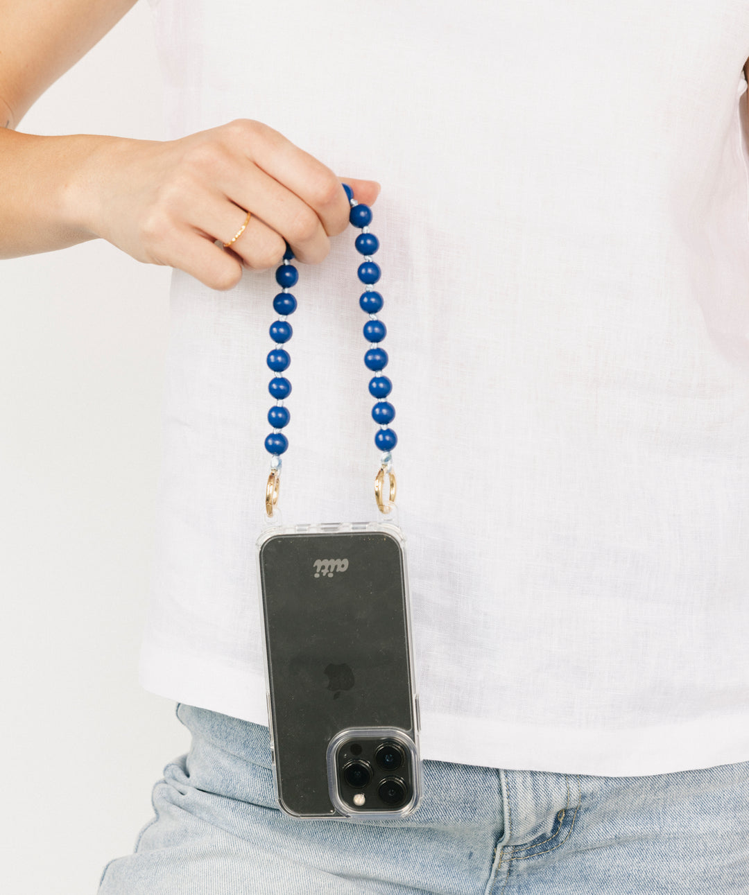 Blue Wood Phone Chain