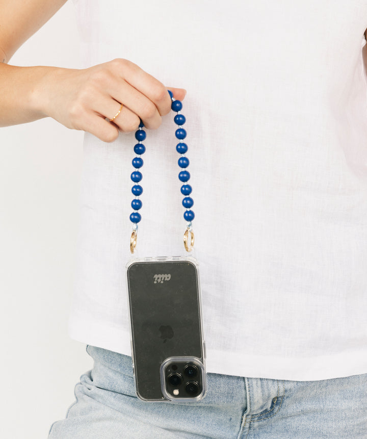 Blue Wood Phone Chain