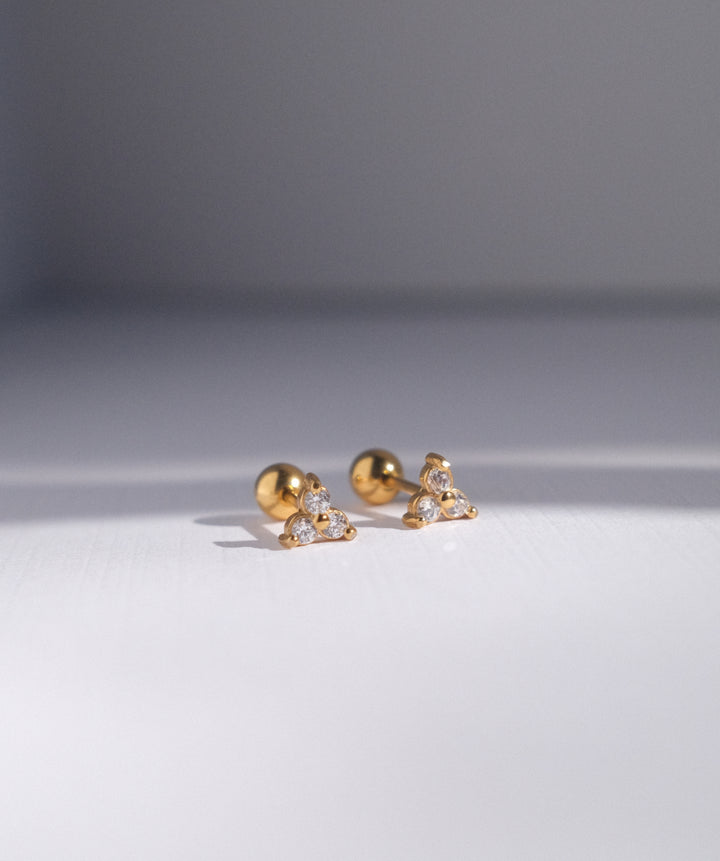 Diamond Trio Screwback Earrings