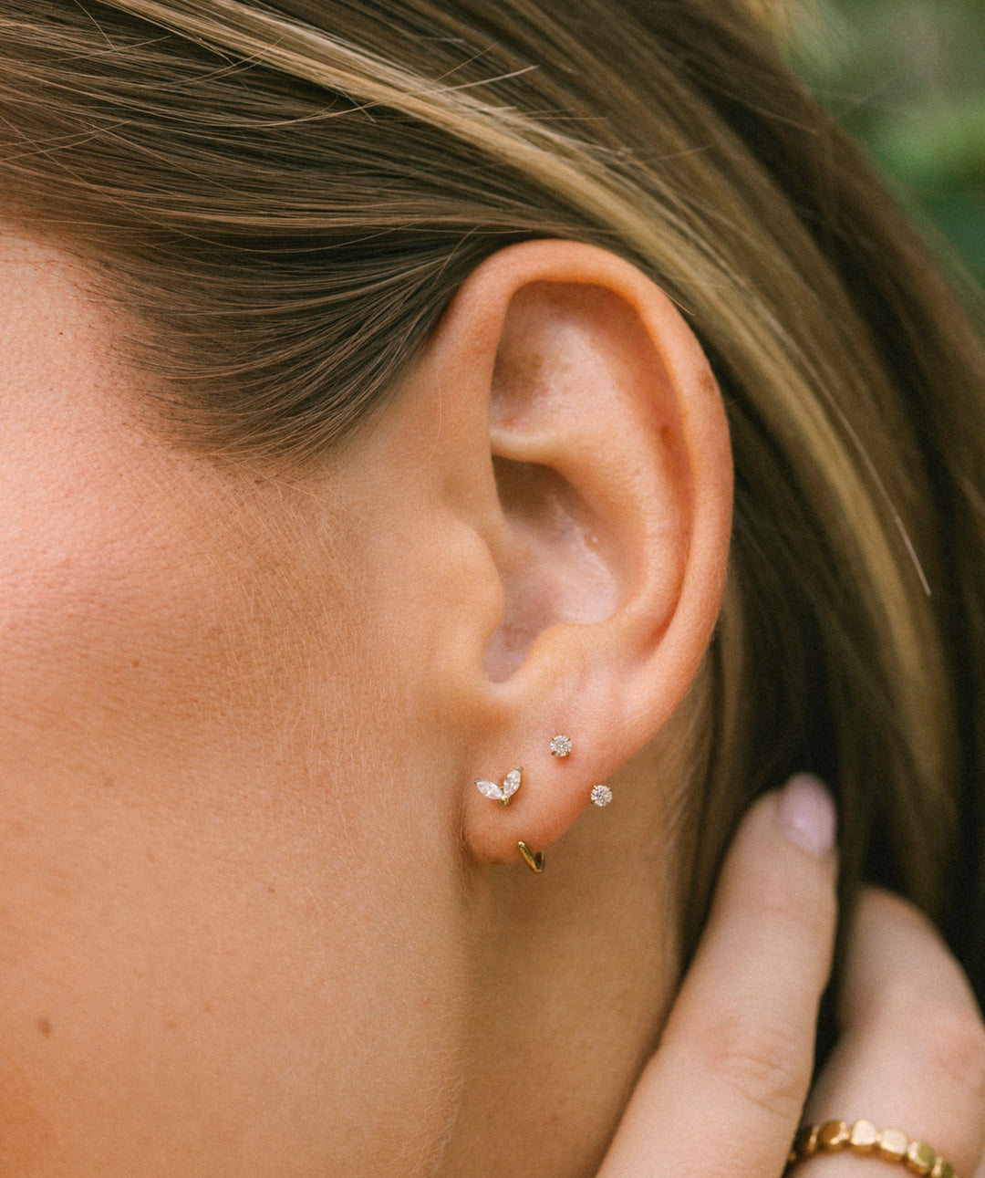 Duo Marquise Open Hoop Earrings