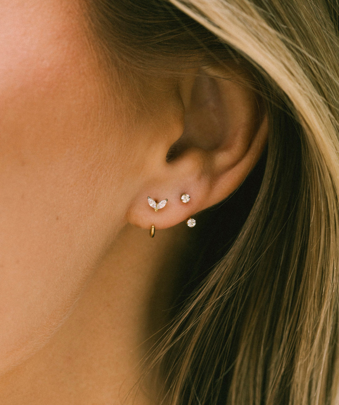 Duo Marquise Open Hoop Earrings