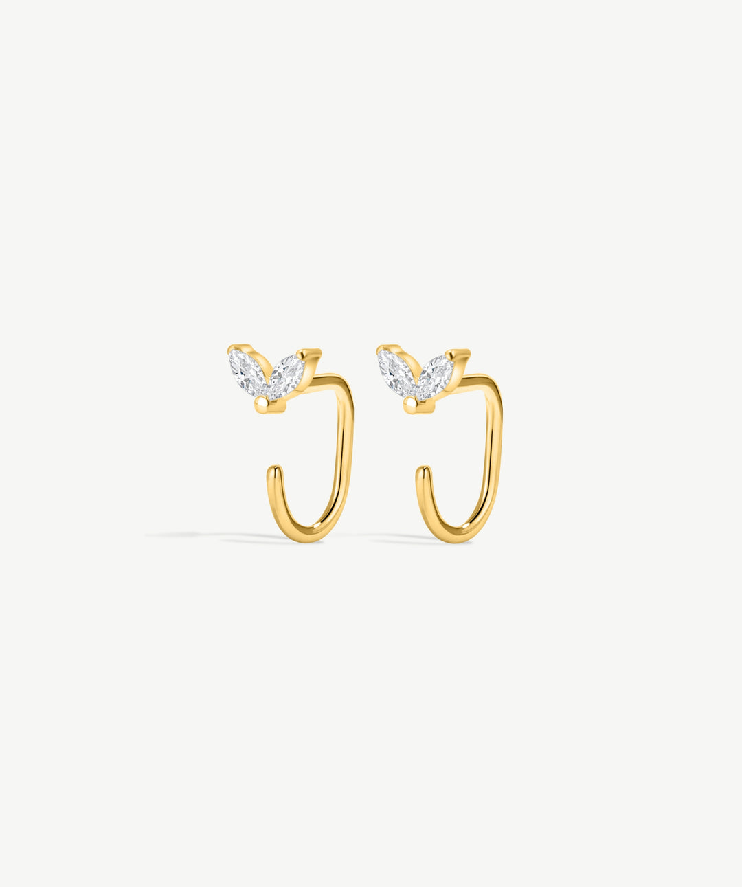 Duo Marquise Open Hoop Earrings