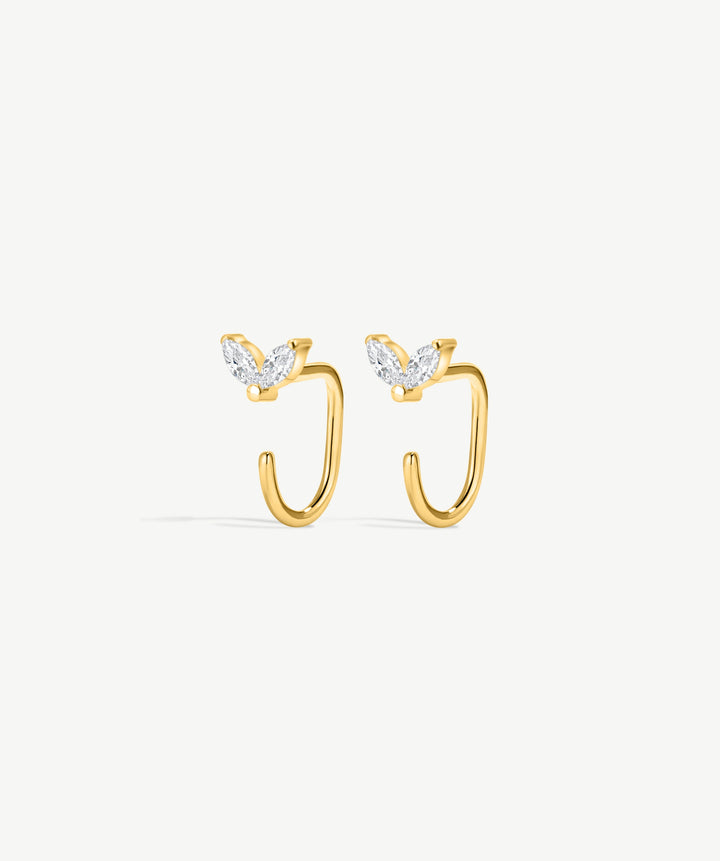 Duo Marquise Open Hoop Earrings