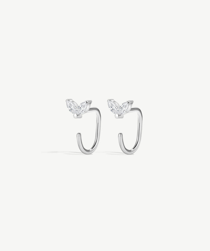 Duo Marquise Open Hoop Earrings