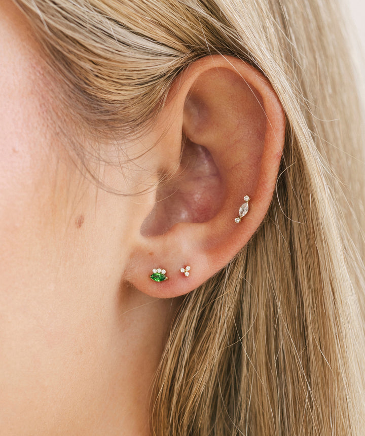 Emerald Aurora Flat Back Stud
