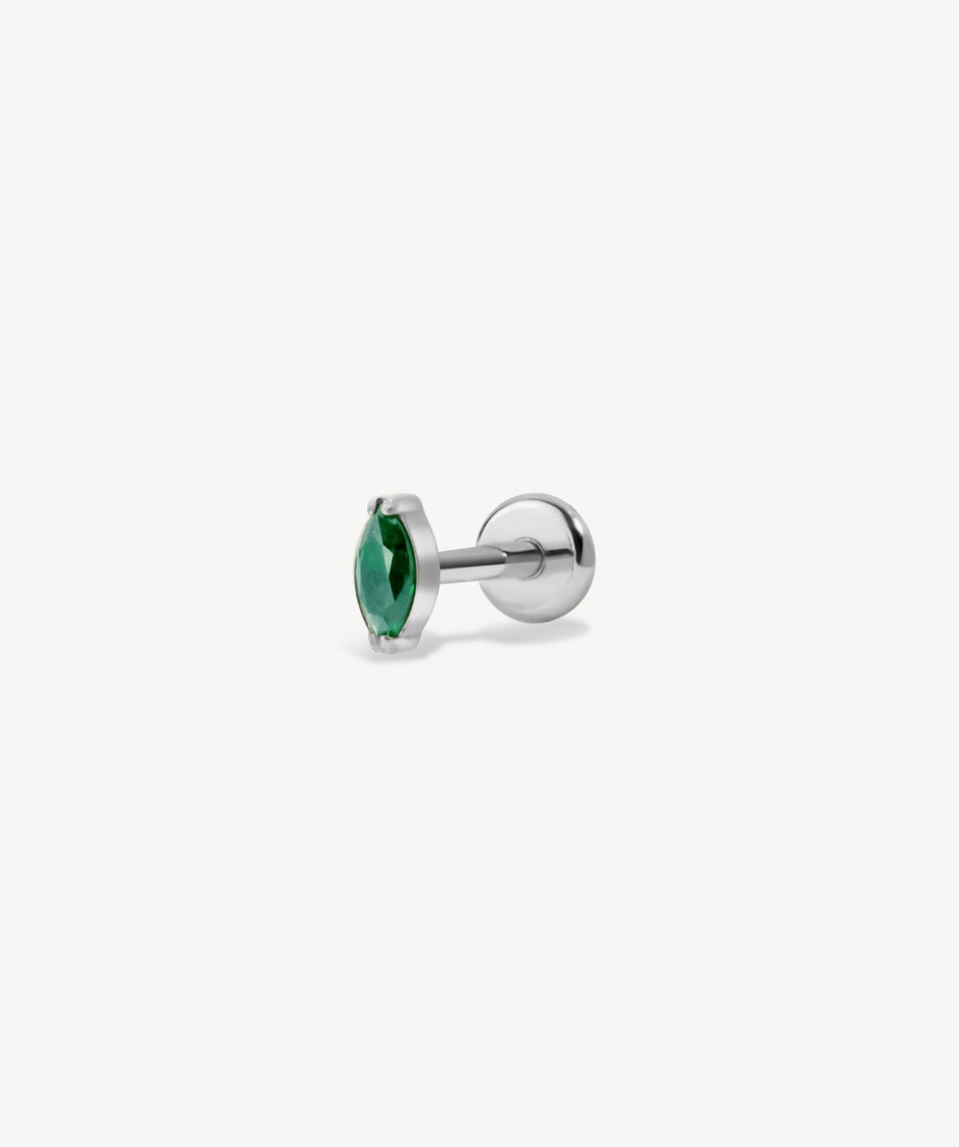 Emerald Marquise Flat Back Stud