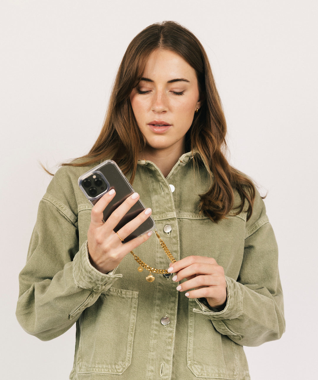 Gold Charm Phone Chain