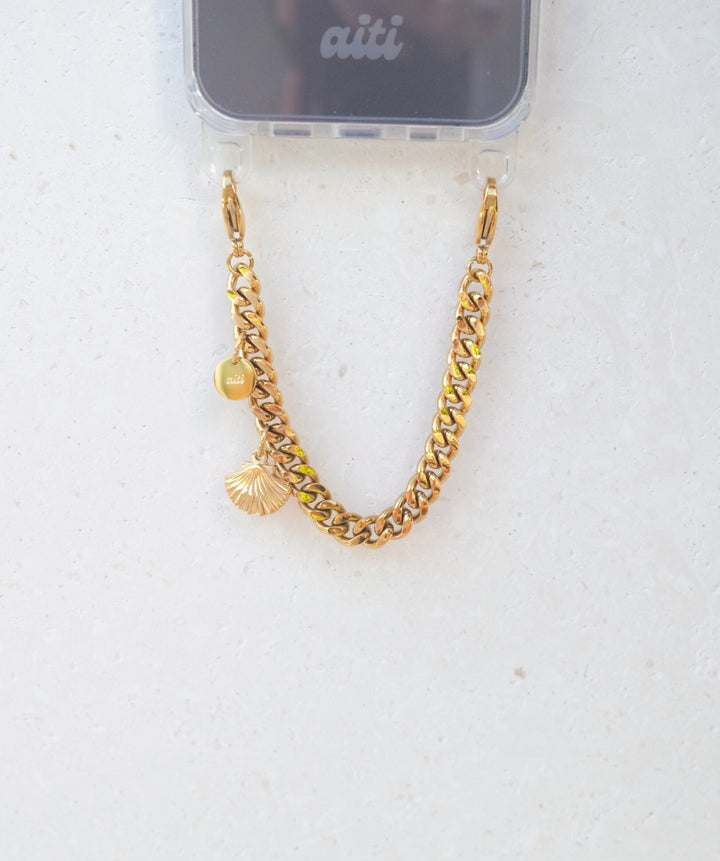 Gold Charm Phone Chain