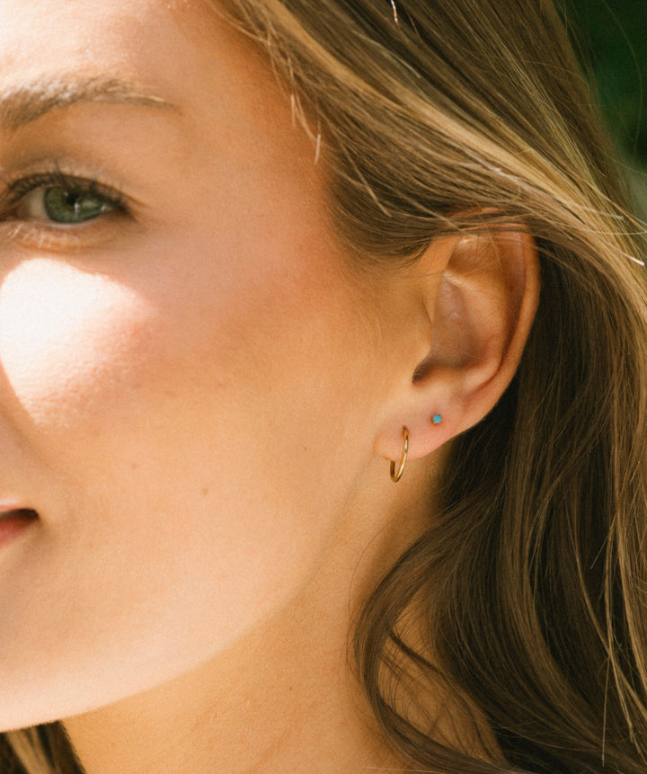 Micro Turquoise Flat Back Stud