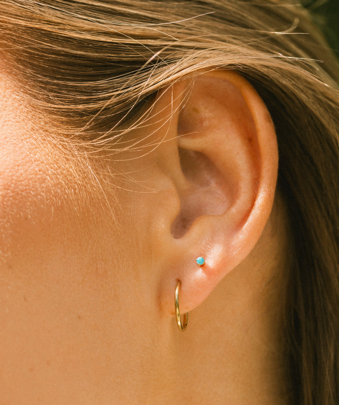 Micro Turquoise Flat Back Stud