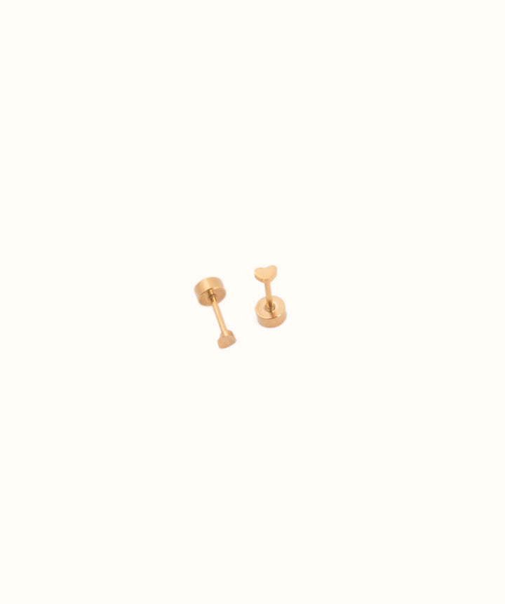 Mini Heart Screwback Earrings