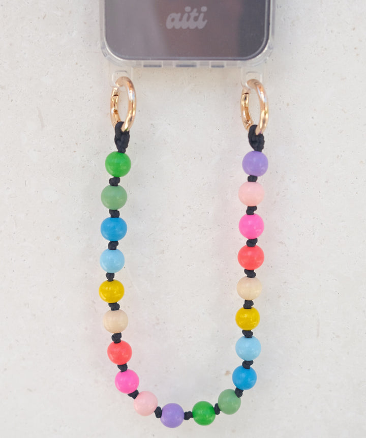 Multicolored Wood Phone Chain