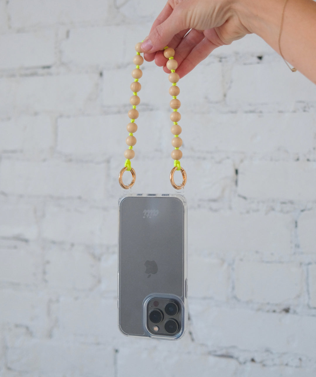 Natural & Neon Wood Phone Chain