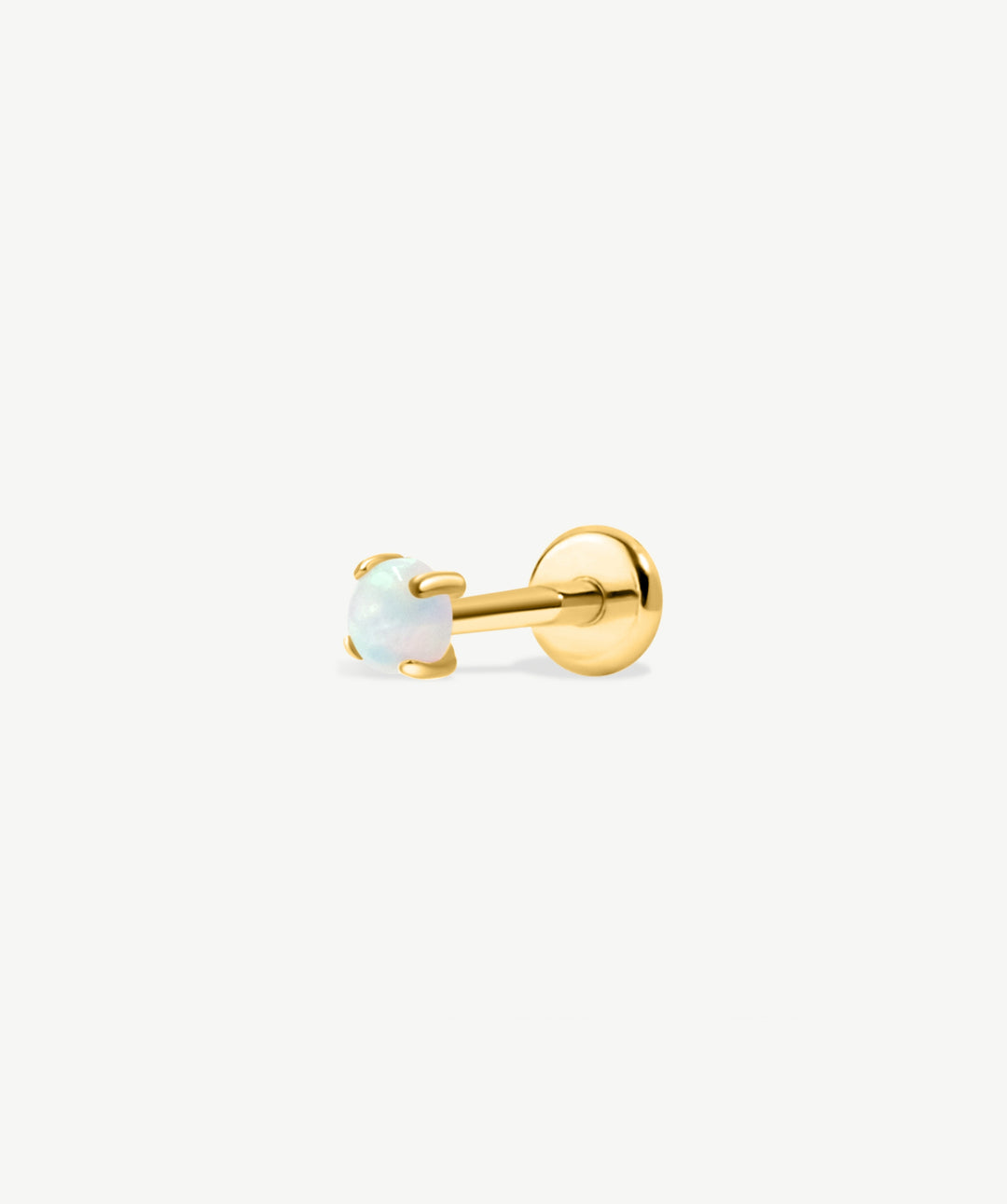 Round Opal Flat Back Stud