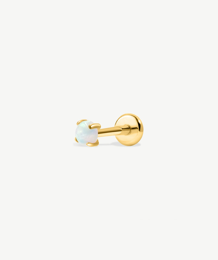 Round Opal Flat Back Stud