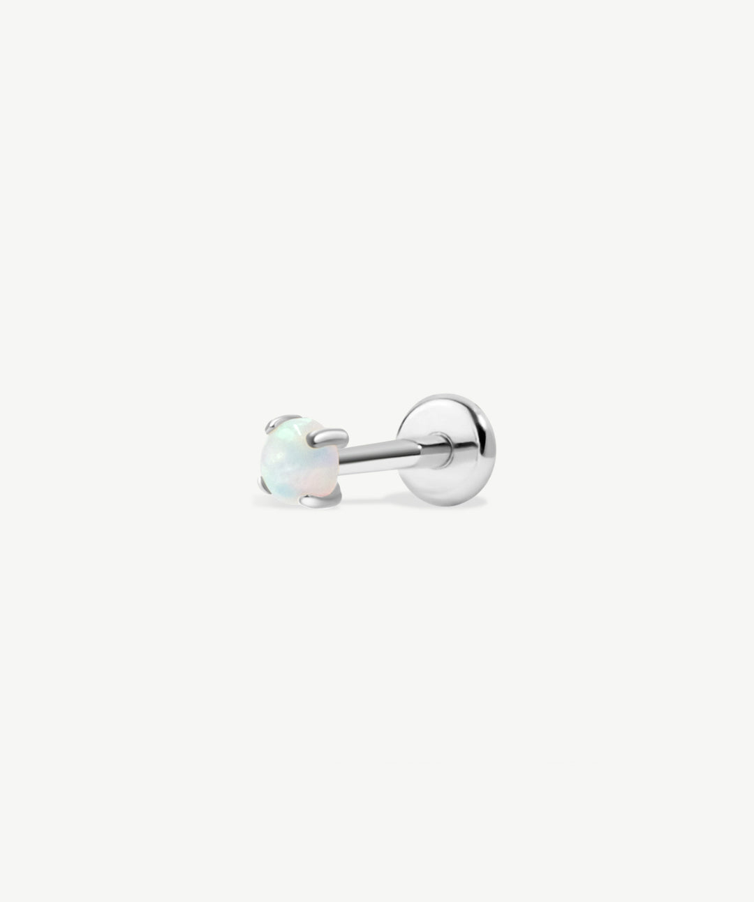 Round Opal Flat Back Stud