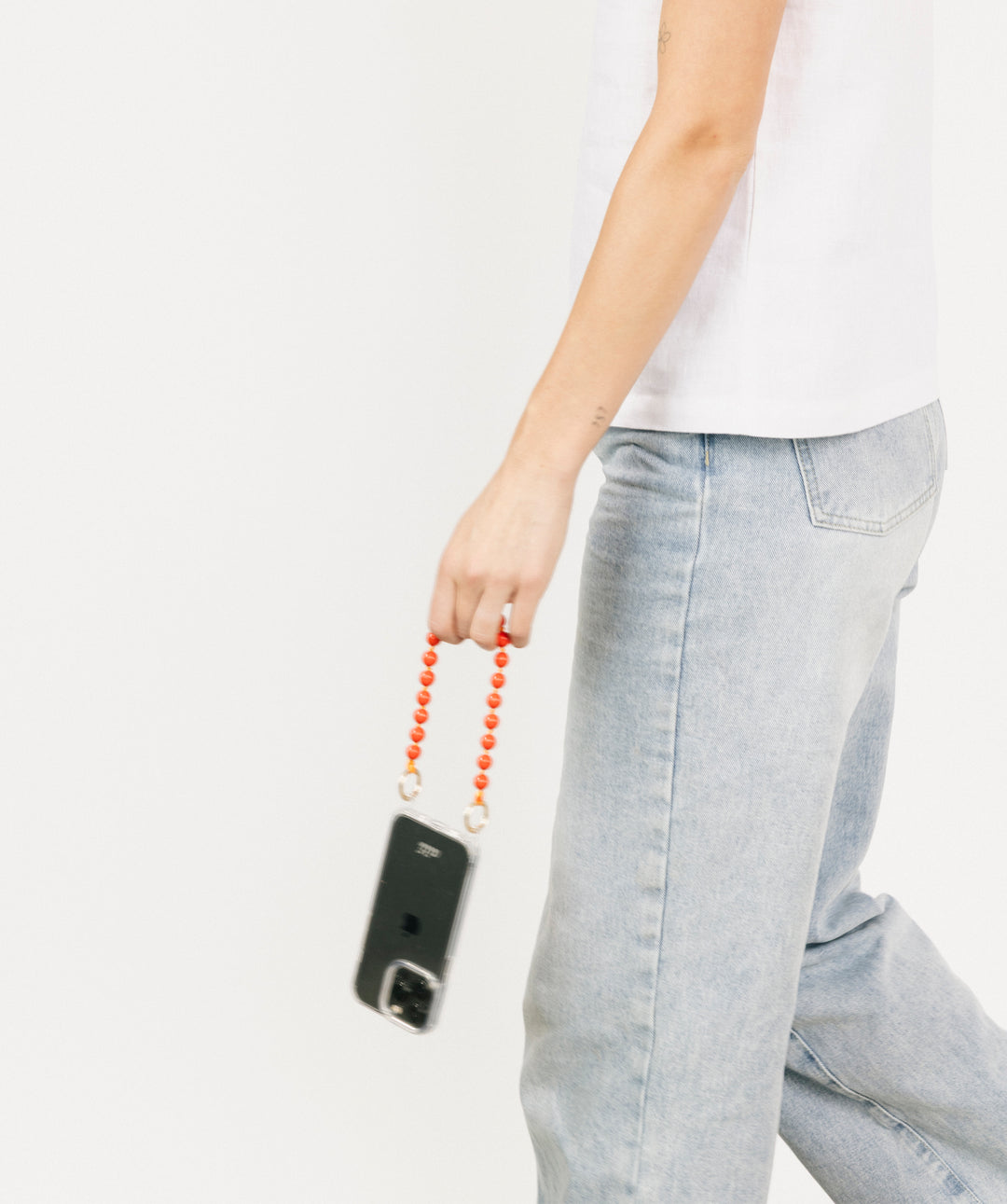 Orange Wood Phone Chain