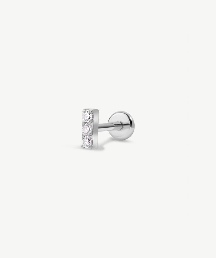 Pave Bar Flat Back Stud